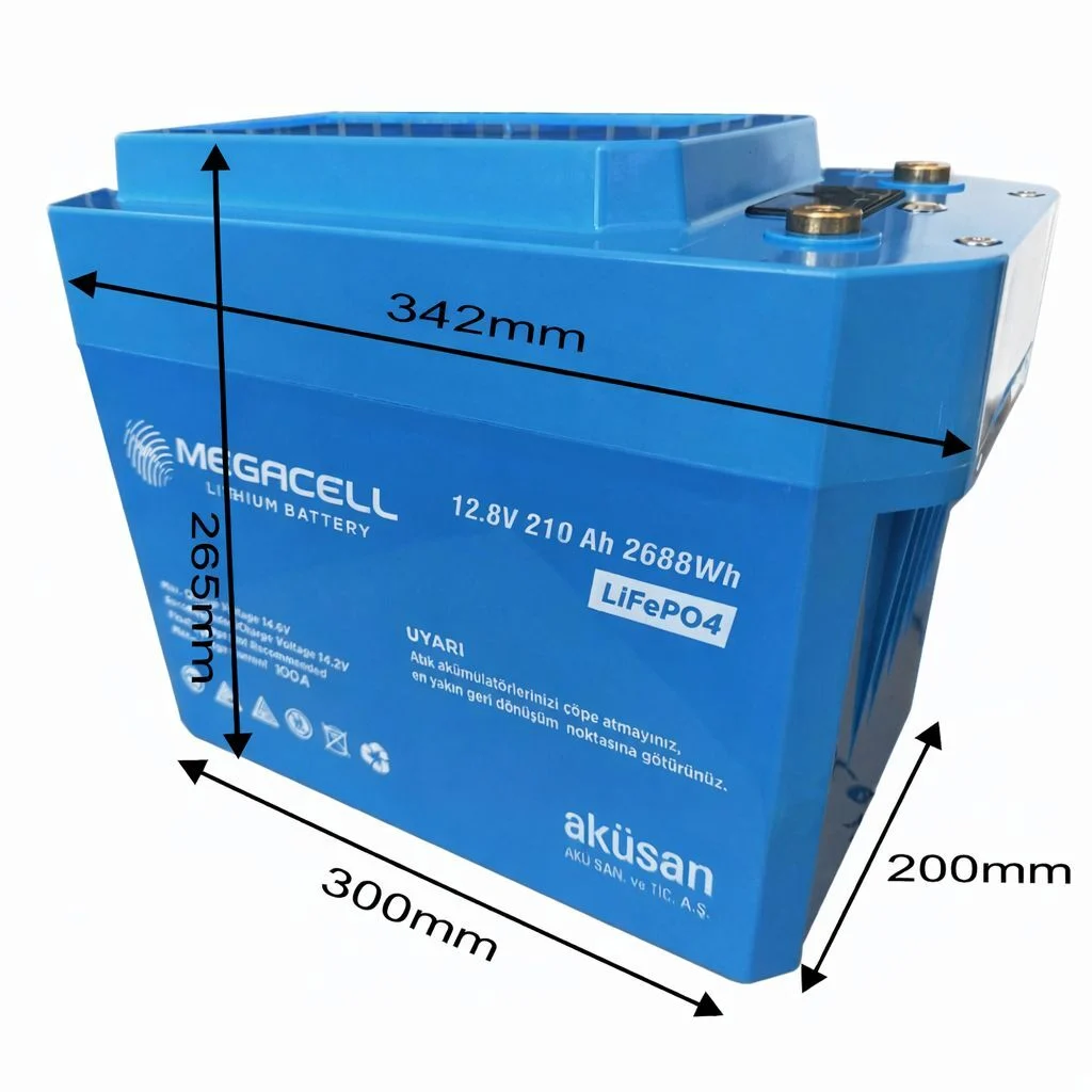 12.8V 210Ah LİTYUM LIFEPO4 PRİZMATİK - ABS/Bluetooth