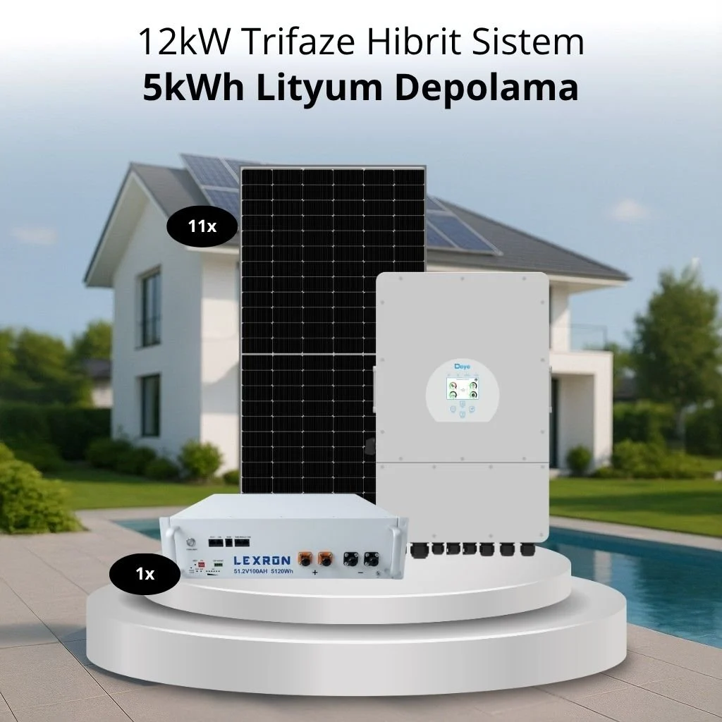 12kW Deye İnverterli Trifaze Hibrit Solar Paket Sistem 1