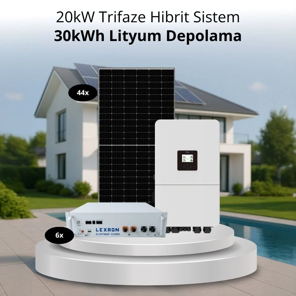 20kW Deye İnverterli Trifaze Hibrit Solar Paket Sistem 2