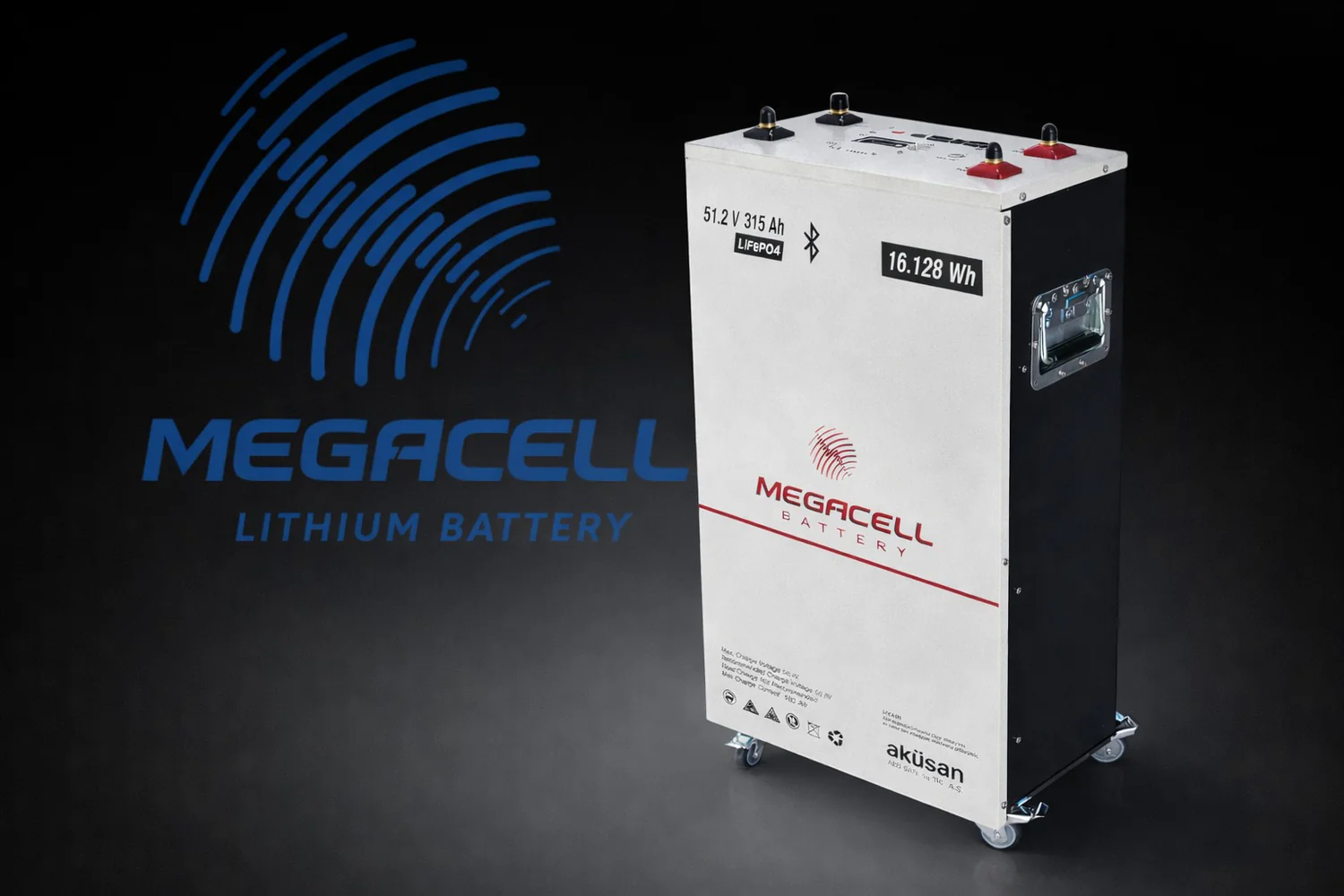 Megacell 51,2V 315Ah SMART LİTYUM LiFEPO4 PRİZMATİK (16KW) Haberleşmeli