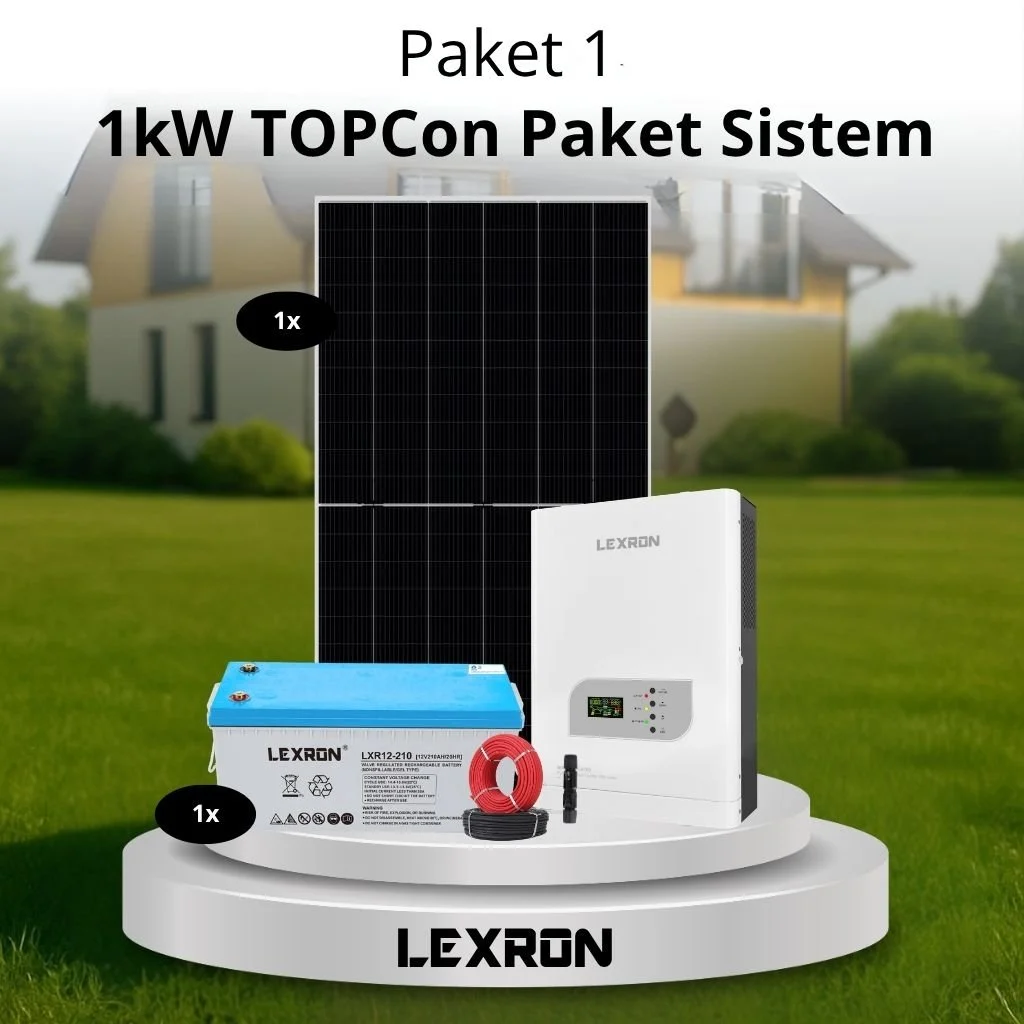 1kW Akıllı İnverterli Jel Akülü Solar Paket Sistem (Paket 1)