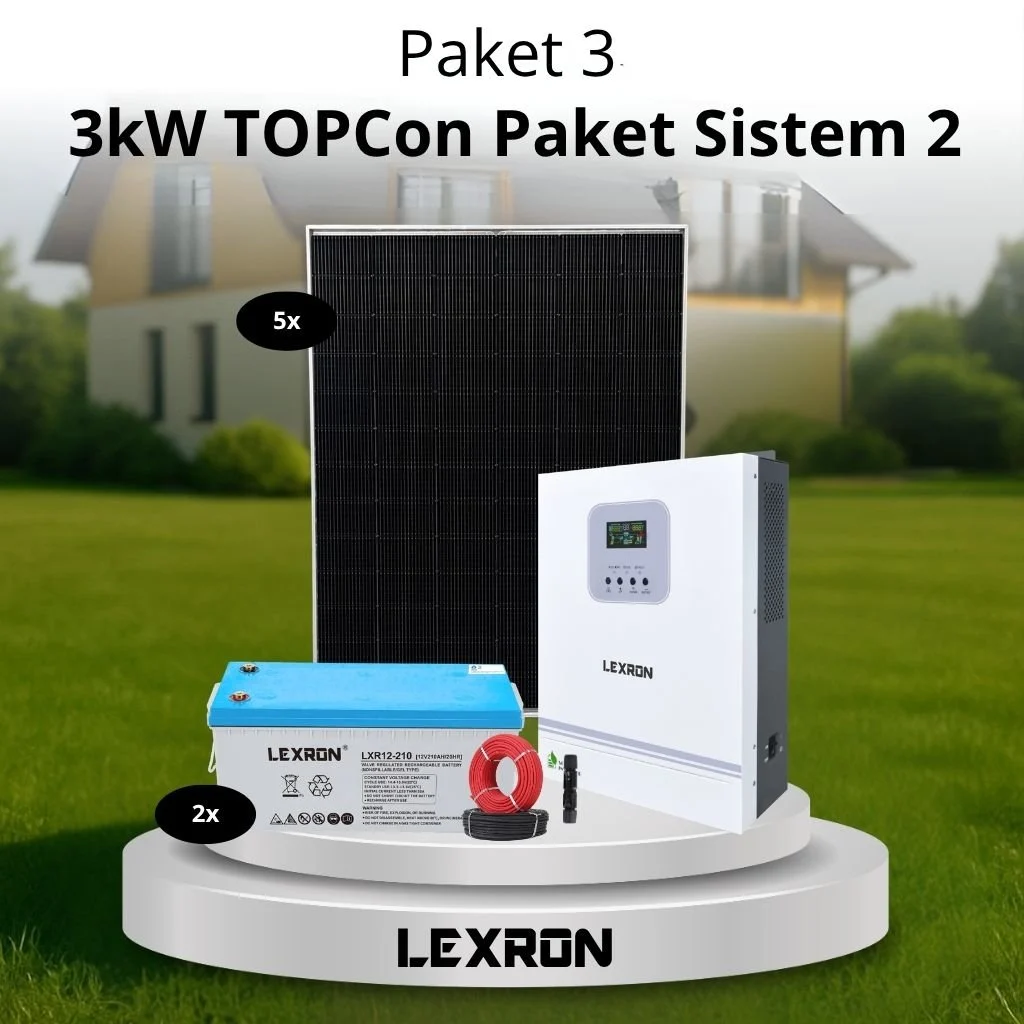 3kW Akıllı İnverterli Jel Akülü Solar Paket Sistem 2 (Paket 3)