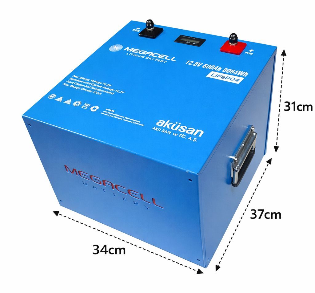 Megacell 12.8V 630Ah(200A BMS) LİTYUM LiFEPO4 PRİZMATİK - ABS/Bluetooth