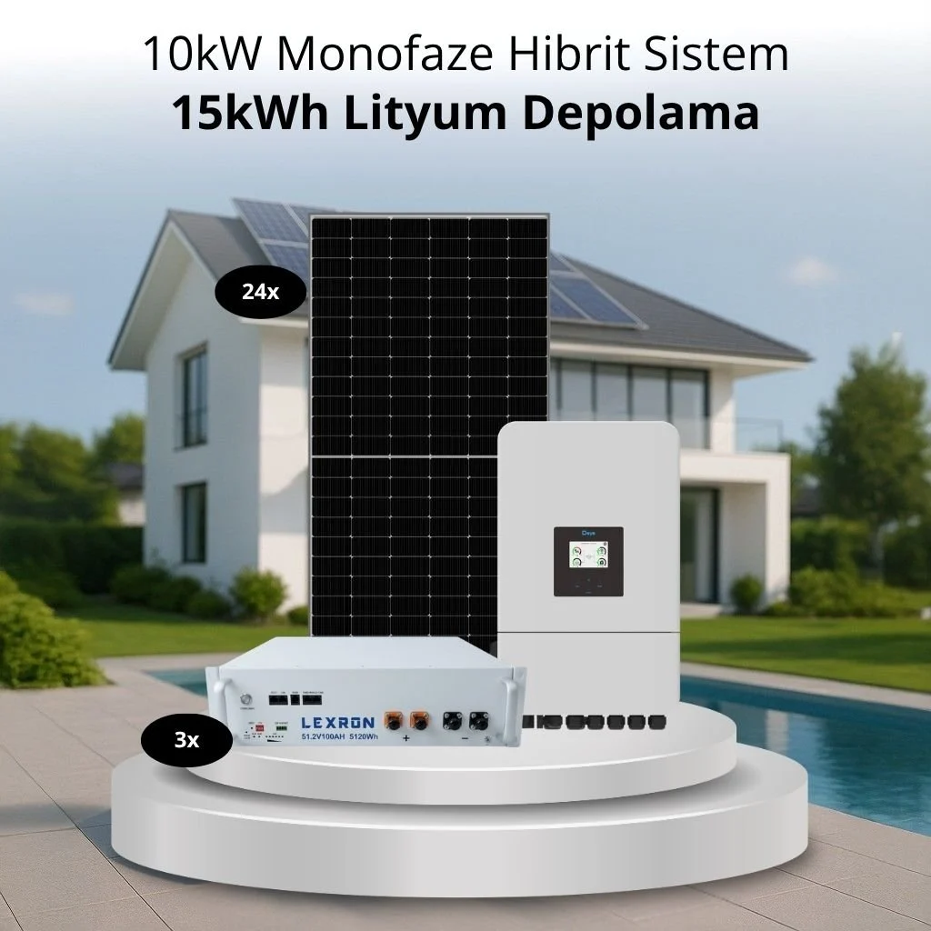 10kW Deye İnverterli Monofaze Hibrit Solar Paket Sistem 2