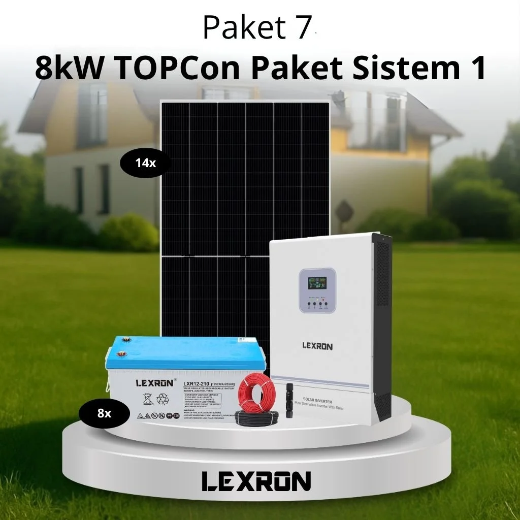 8kW Akıllı İnverterli Jel Akülü Solar Paket Sistem 1 (Paket 7)