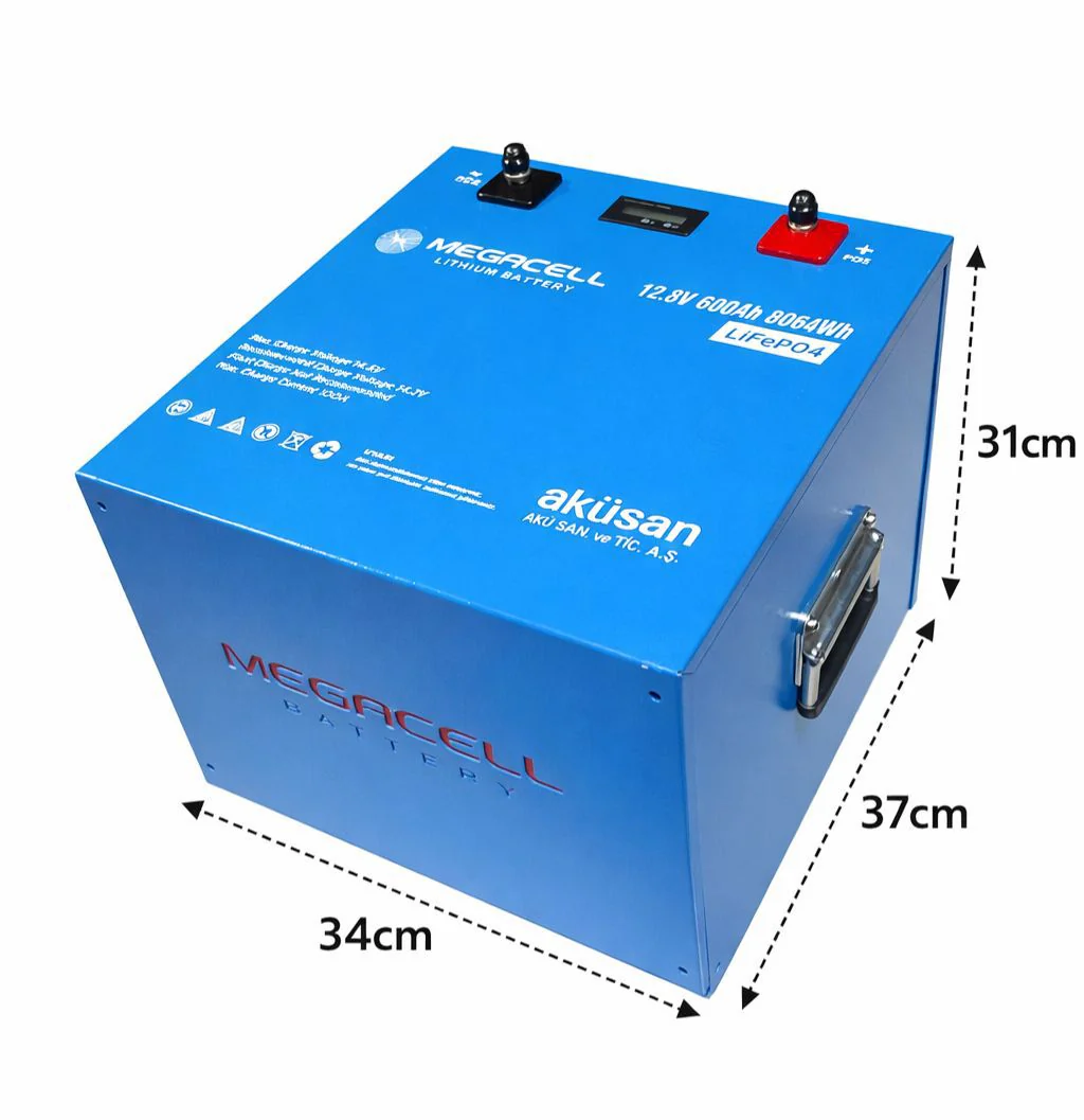 Megacell 12.8V 630Ah(400A BMS) LİTYUM LiFEPO4 PRİZMATİK - ABS/Bluetooth