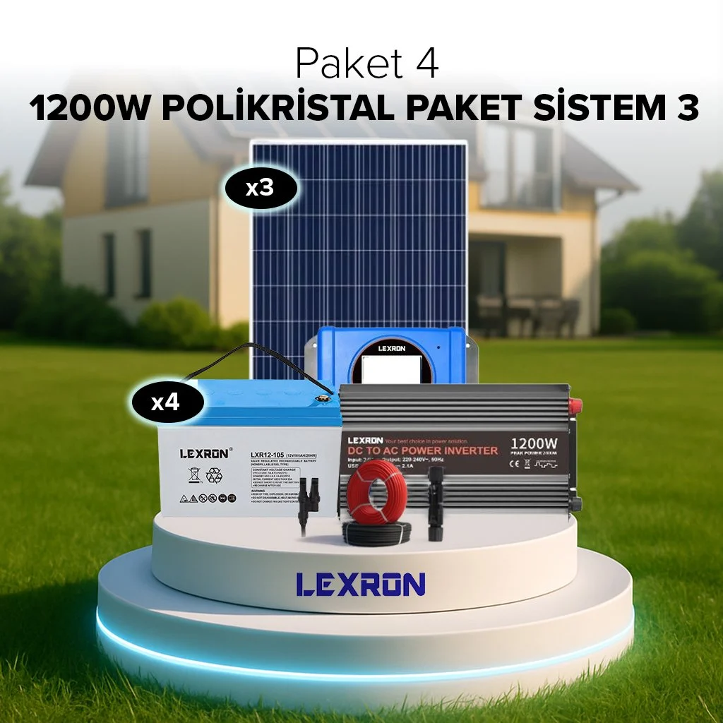 1200W 24V Jel Akülü Solar Paket Sistem 3 (Paket 4)