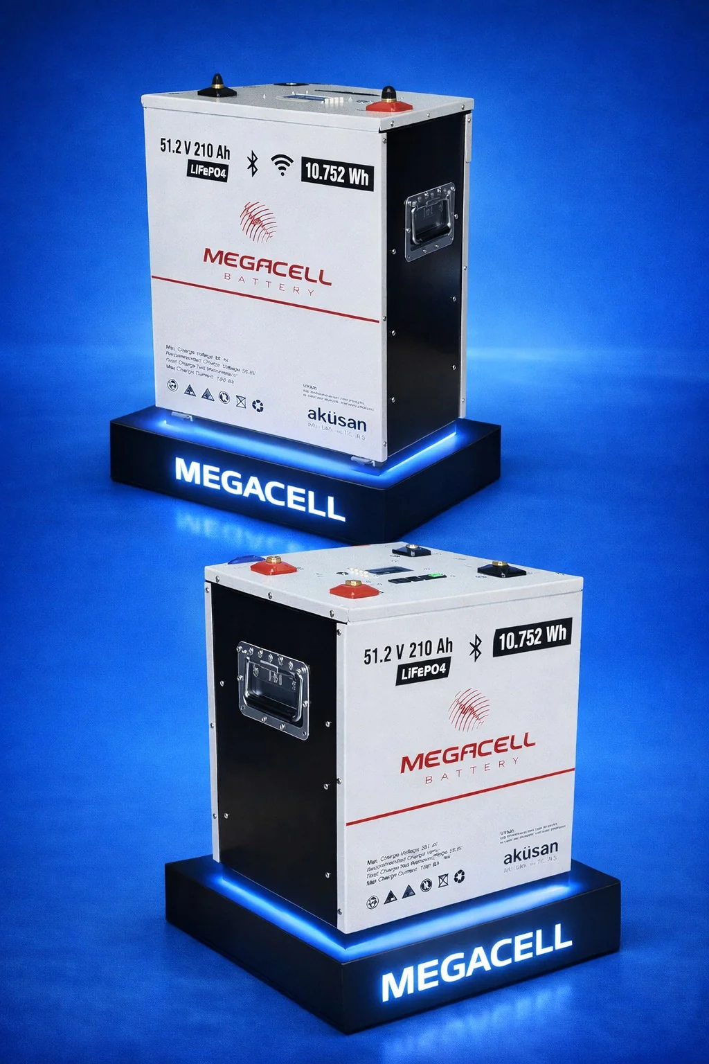 Megacell 51,2V 210Ah SMART LİTYUM LiFEPO4 PRİZMATİK (10kW) Haberleşmeli